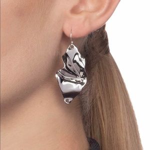 Alexis Bittar Crumpled Silver Earrings